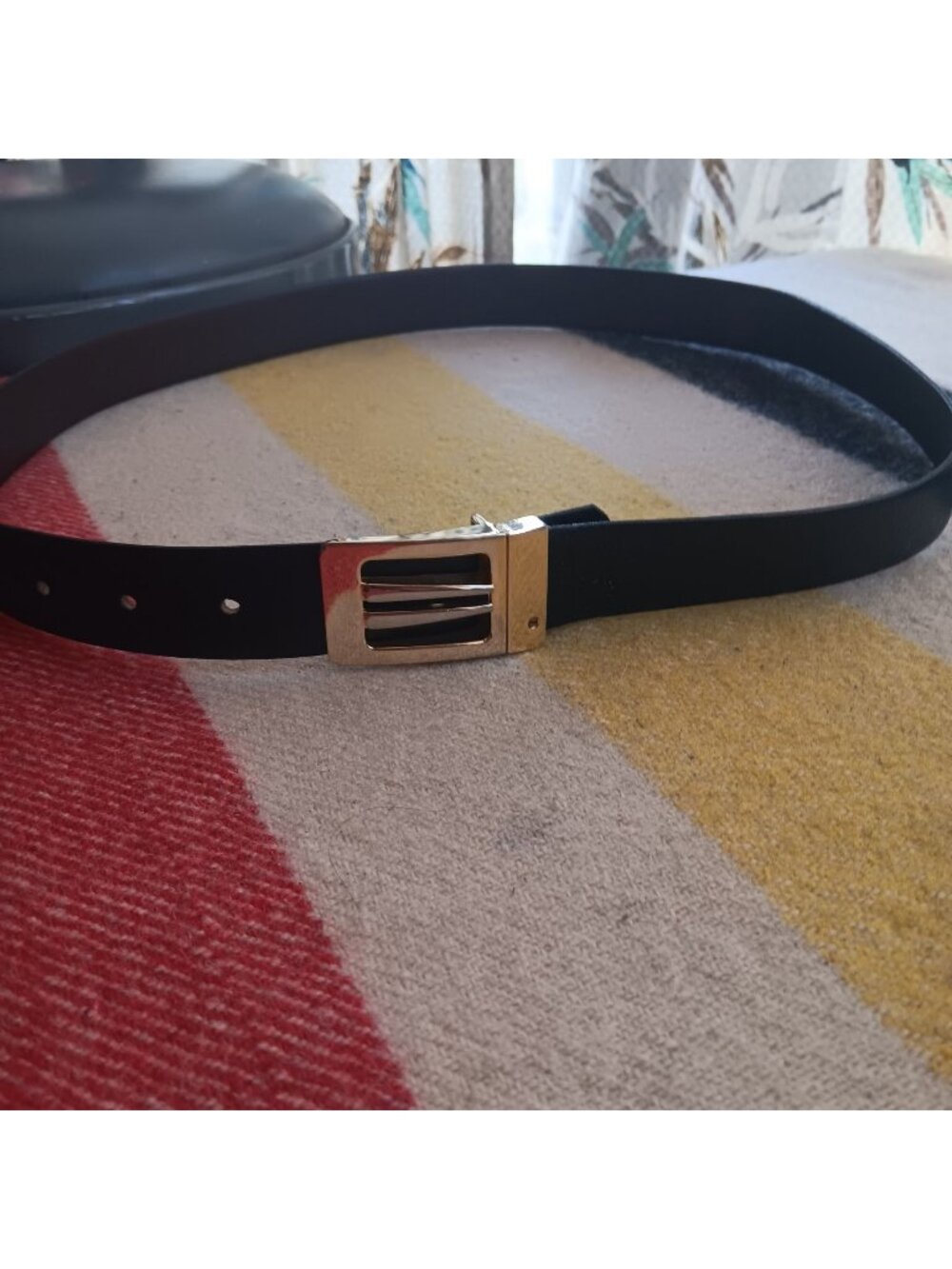 Vintage Men's Medium Fashion Belt 34 35 36 1980's Brass Fancy Buckle Preppy
